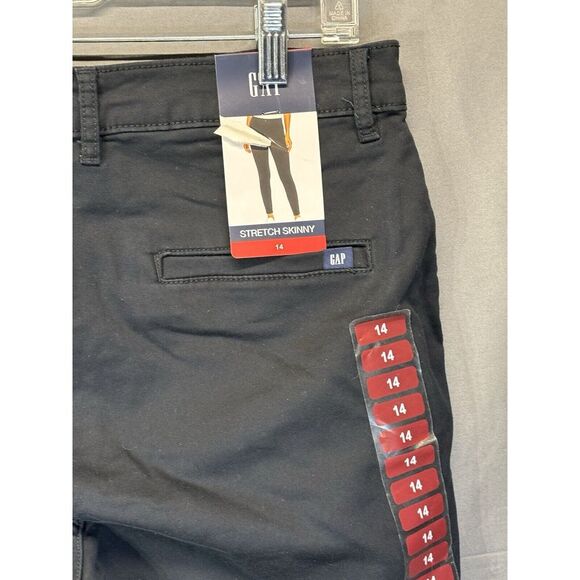 Gap Skinny Pants 14 Back Pockets Black Cotton Stretch New - Picture 5 of 12